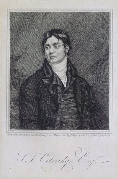 Ritratto di Samuel Taylor Coleridge (1772-1834), pubblicato nel 1819 da English School
